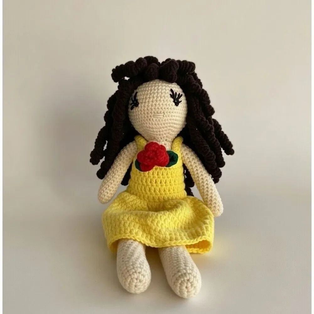Enchanted handmade crochet Princess Belle Amigurumi stich Doll 17.5”